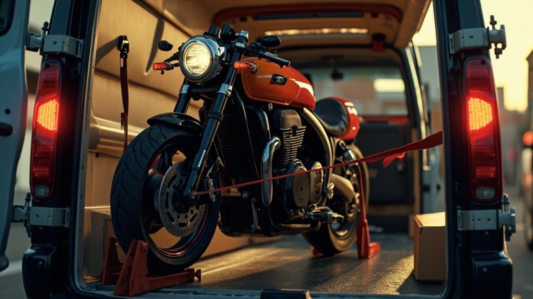 Transporter votre moto dans un fourgon en toute sécurité