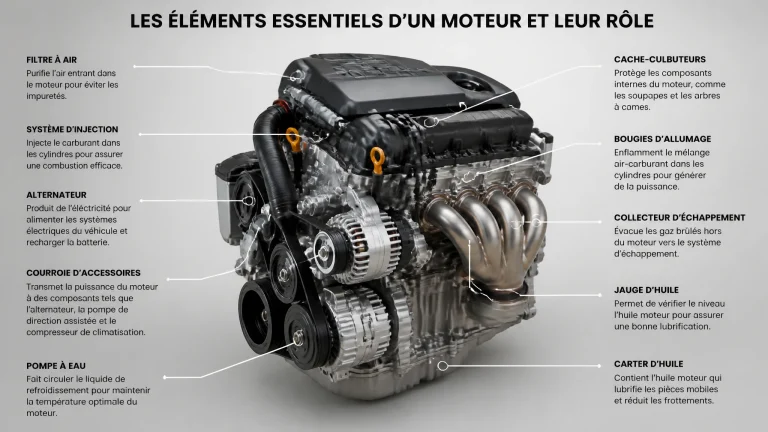 Les éléments essentiels d’un moteur et leur rôle